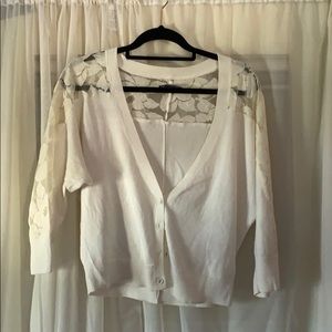 American Eagle Cream Lace Cardigan.